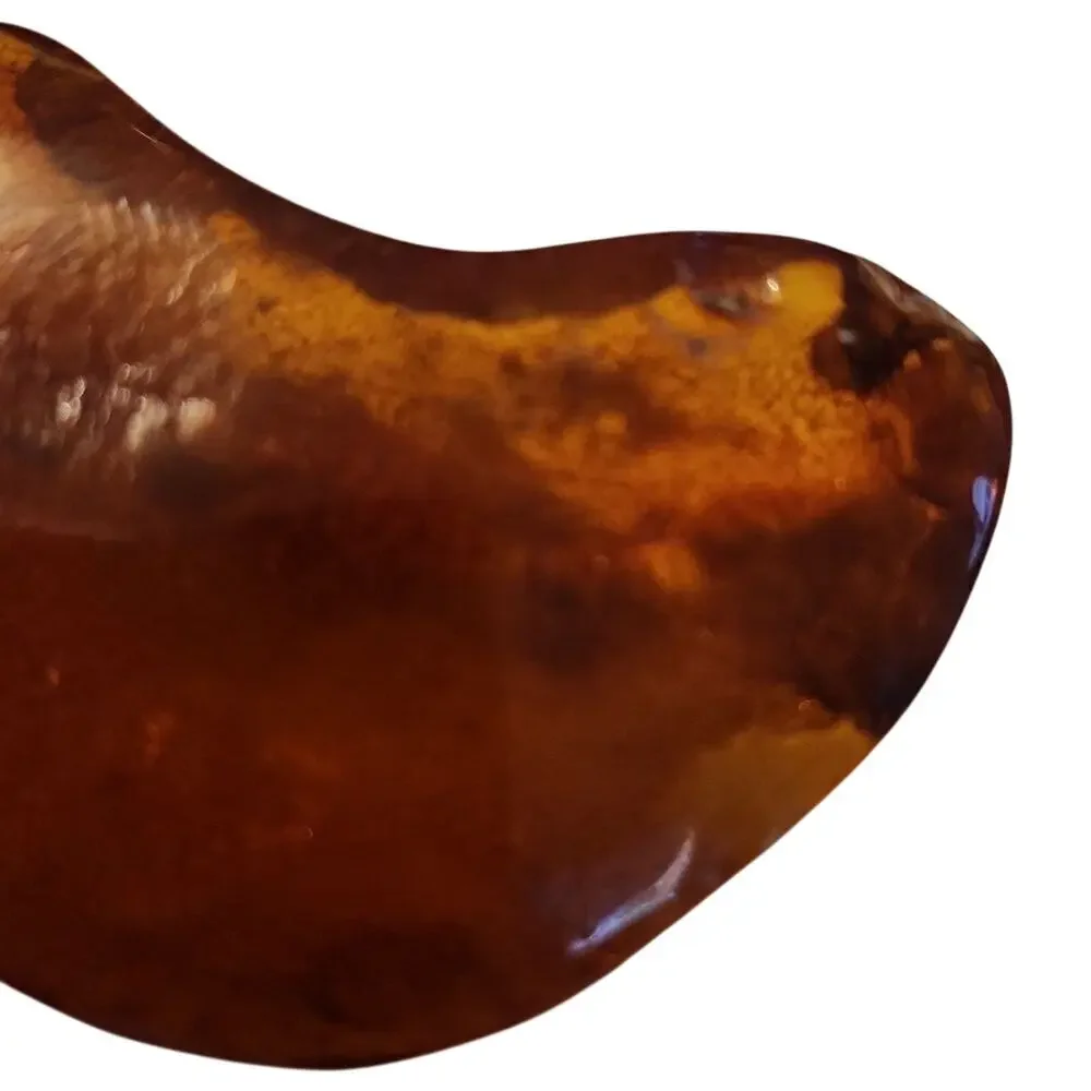 Genuine Baltic Sea dark Amber heart shaped pin from Lithuania